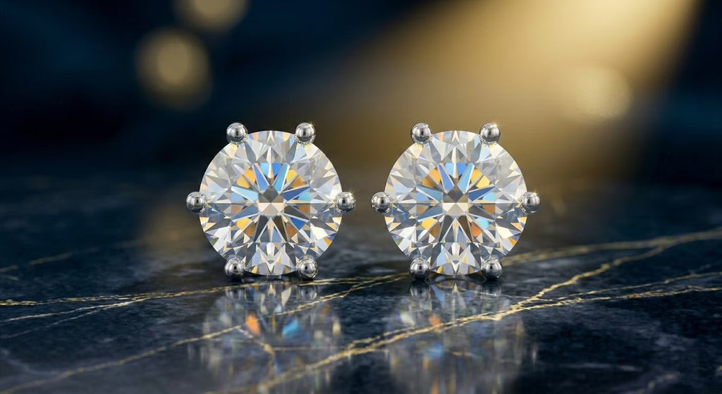 1.0ct Moissanite 'Aura' Solitaire Studs