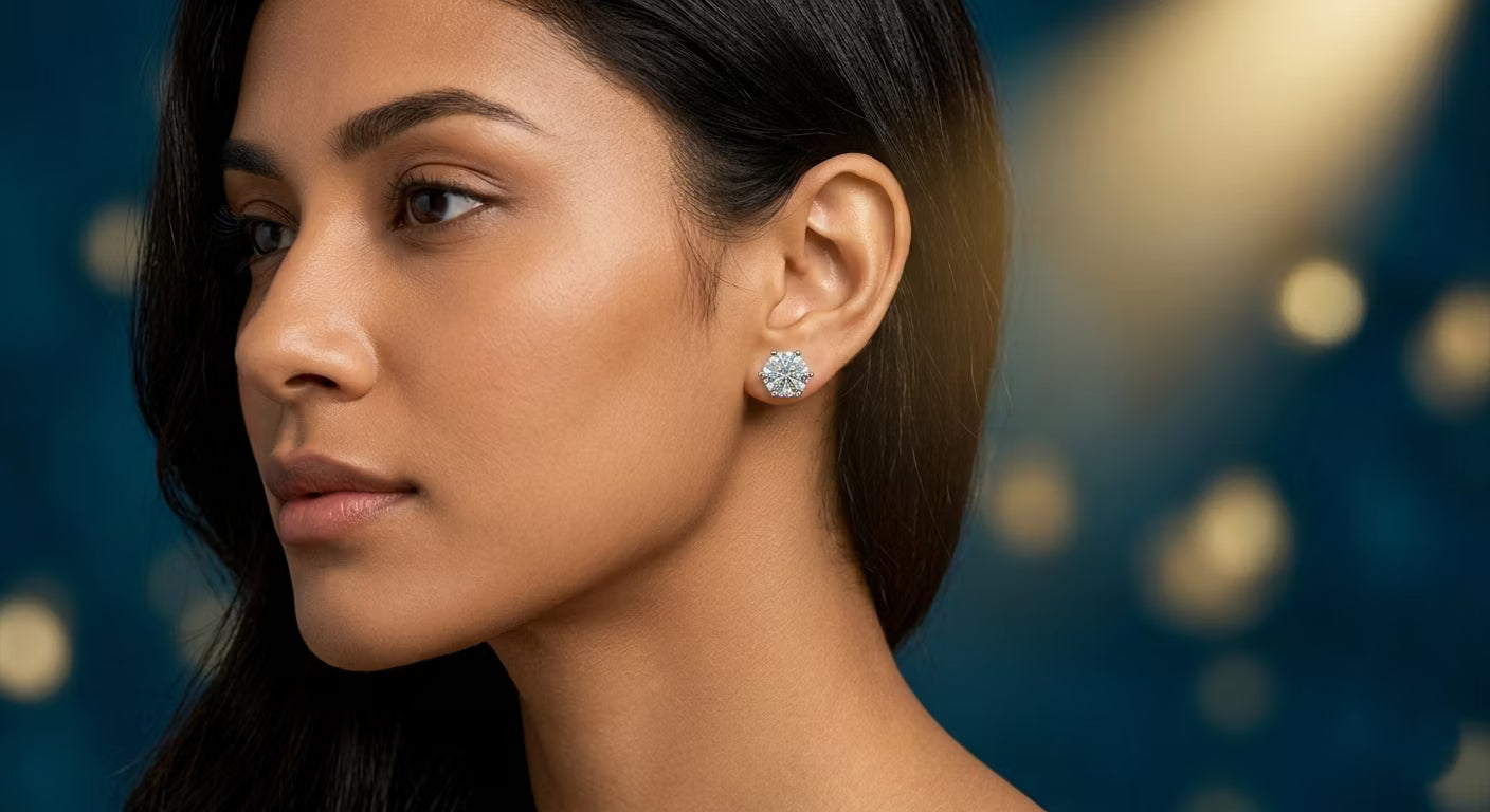 1.0ct Moissanite 'Aura' Solitaire Studs