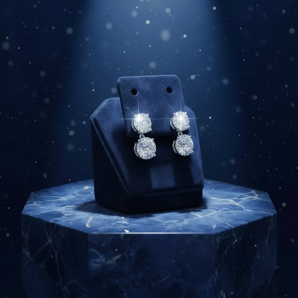 10ct Moissanite Double-Drop Signature Studs
