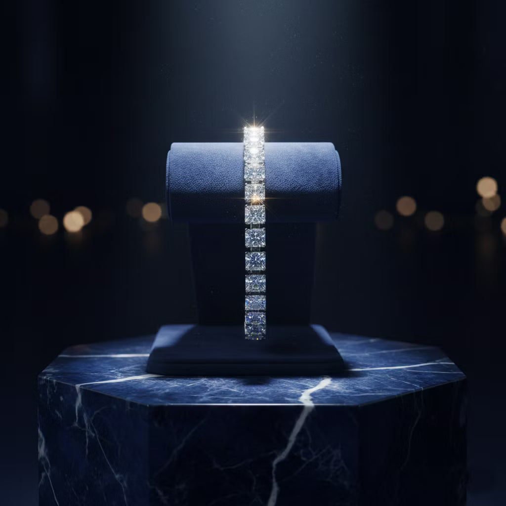 10ct Moissanite 'Infinity Link' Platinum Bracelet