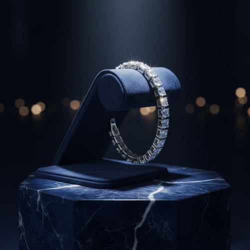 10ct Moissanite 'Infinity Link' Platinum Bracelet