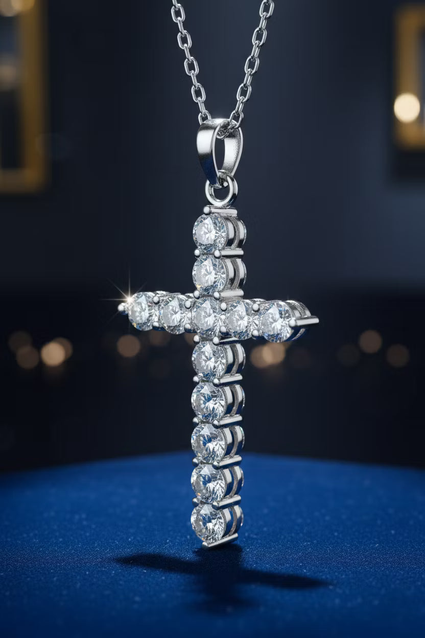 3.6ct Moissanite 'Ethereal' Cross Pendant