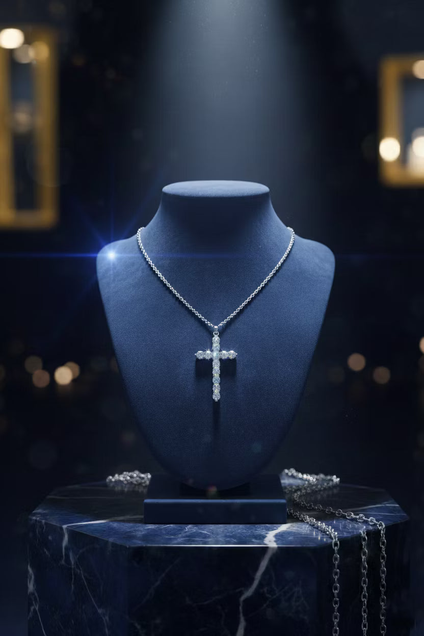 3.6ct Moissanite 'Ethereal' Cross Pendant