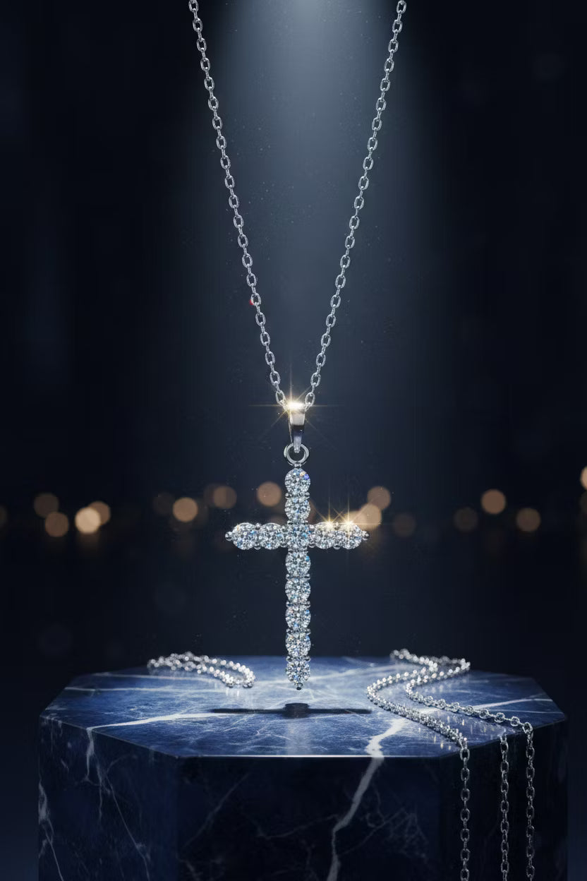 3.6ct Moissanite 'Ethereal' Cross Pendant