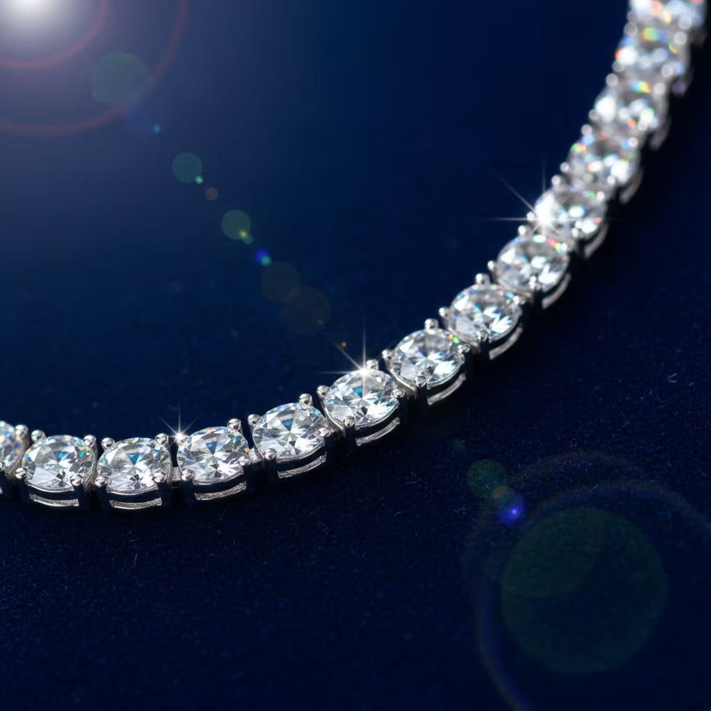 The Aura Moissanite Tennis Necklace